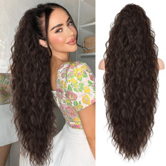 ORSUNCER front view showing full 30-inch ponytail for instant length