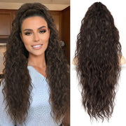 ORSUNCER front view showing wavy ponytail for instant length