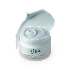 OSEA Seabiotic water cream jar front view showing brand and clean design