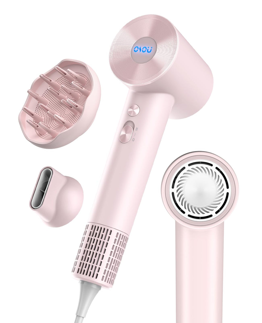 OSOU front view of hair dryer showing compact design and salon airflow benefit