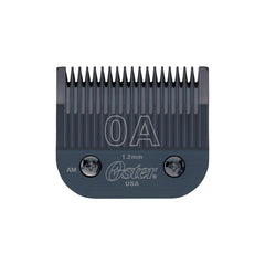 Oster 0A blade front view showing teeth and sharp edge for precise cutting