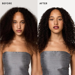 OUAI curl cream applied to damp hair for defined, frizz-controlled results