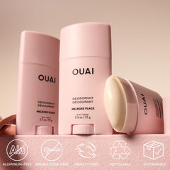 OUAI deodorant ingredients with shea and coconut showcasing skin-softening benefit