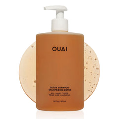 OUAI bottle front view shows label and clear branding, promotes easy identification