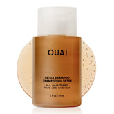OUAI detox shampoo front packaging shows travel-friendly 3 oz bottle and clarity benefit