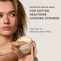 OUAI mask texture on fingertip demonstrating creamy lightweight consistency