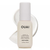 OUAI travel-size leave in conditioner bottle front view showing compact design and convenience