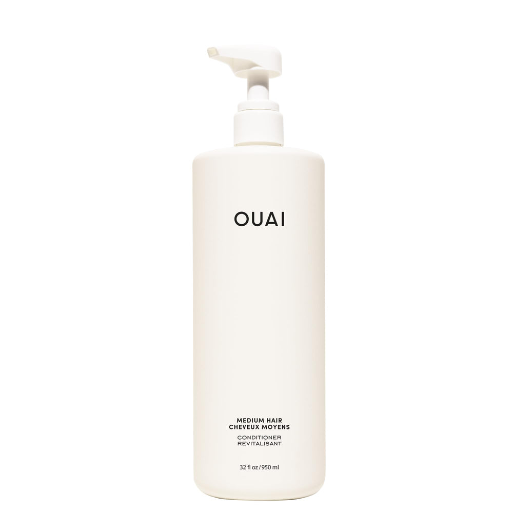 OUAI medium front bottle showing 32 oz size and clean design benefit longevity