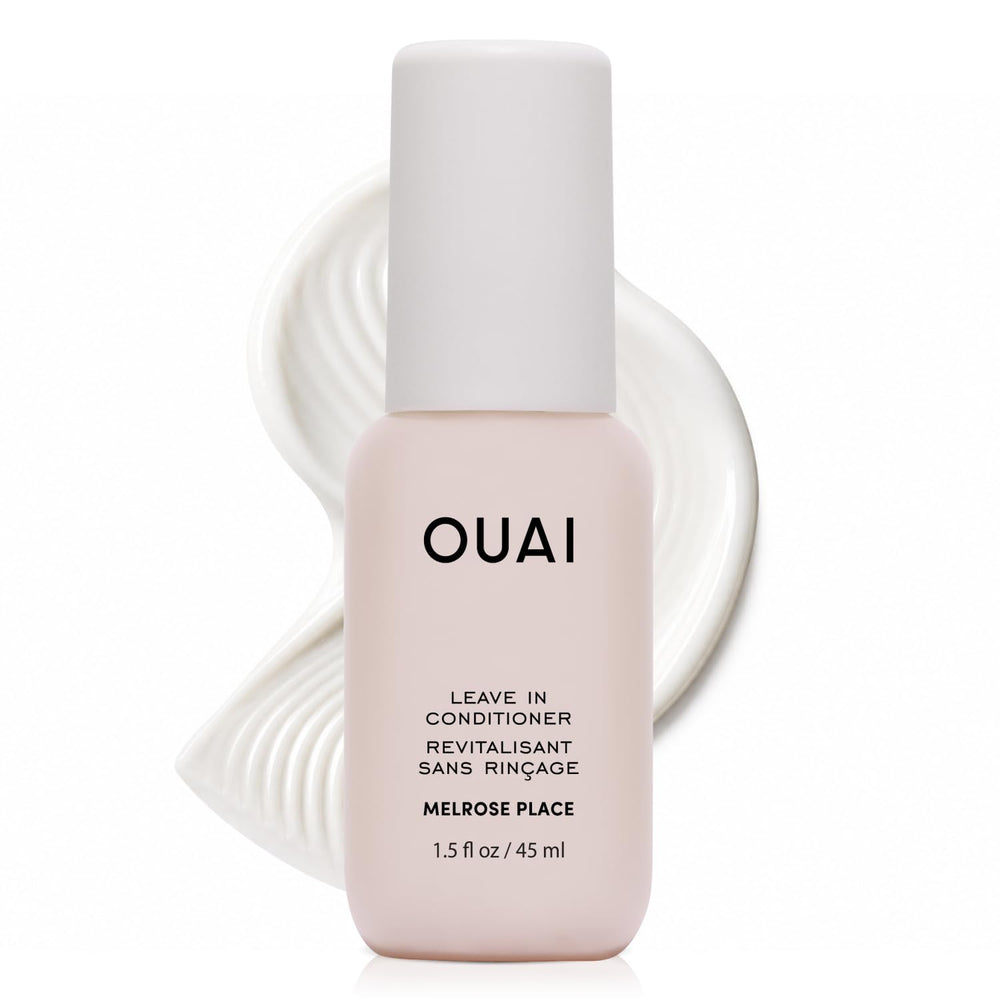 OUAI travel bottle front packaging showing compact convenience and brand appeal
