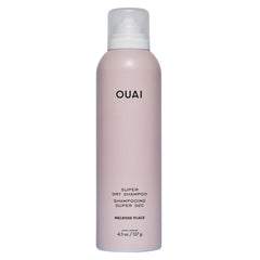OUAI Super Dry Shampoo front view showing sleek can and branding benefit quick refresh