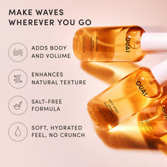 OUAI wave spray texture close-up of mist showing fine even application