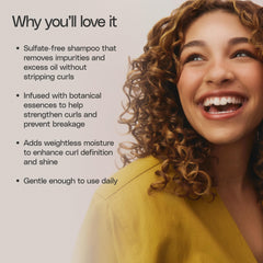 Ouidad bottle surrounded by botanical extracts highlighting natural strengthening benefits