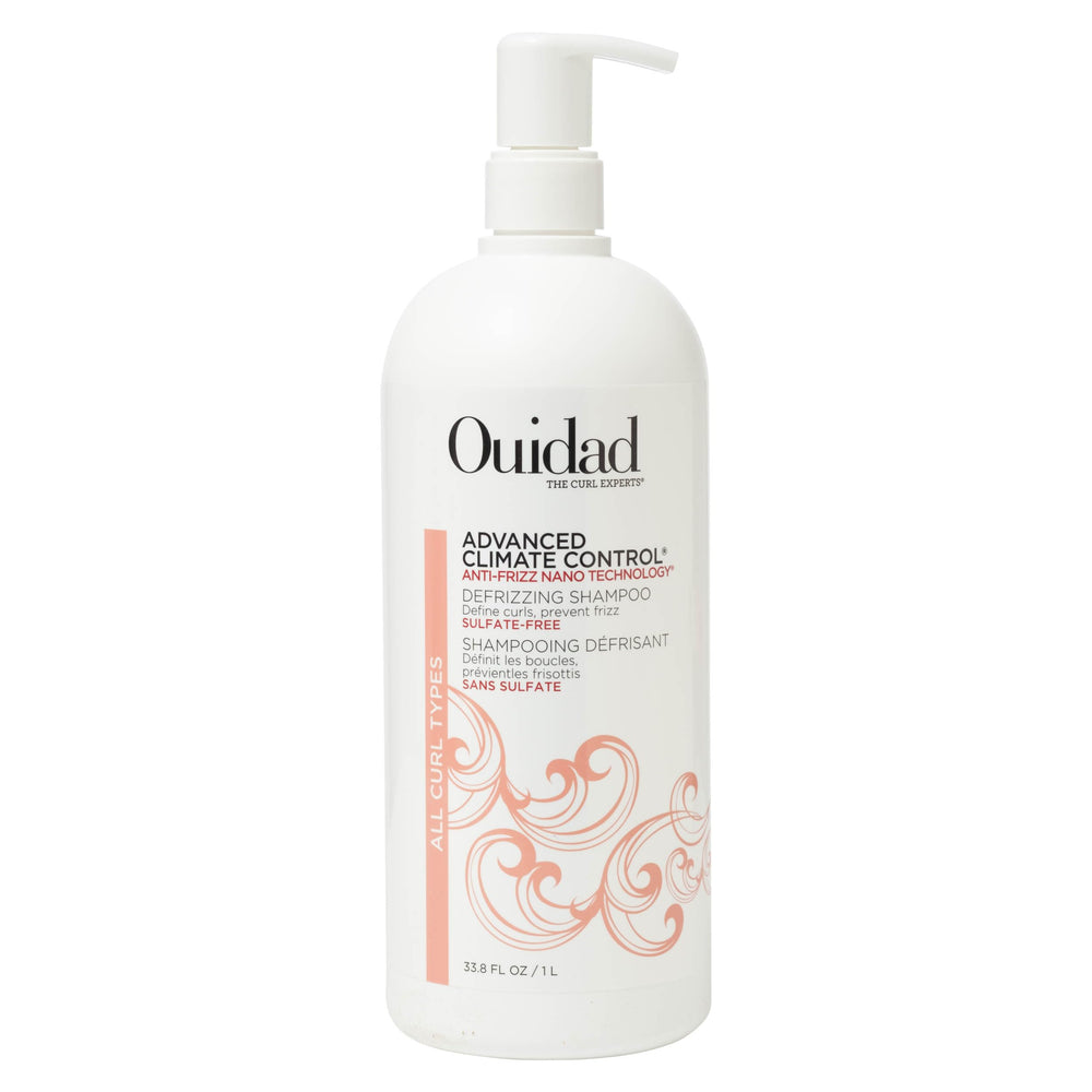Ouidad bottle front view showing product and size, clear branding benefit