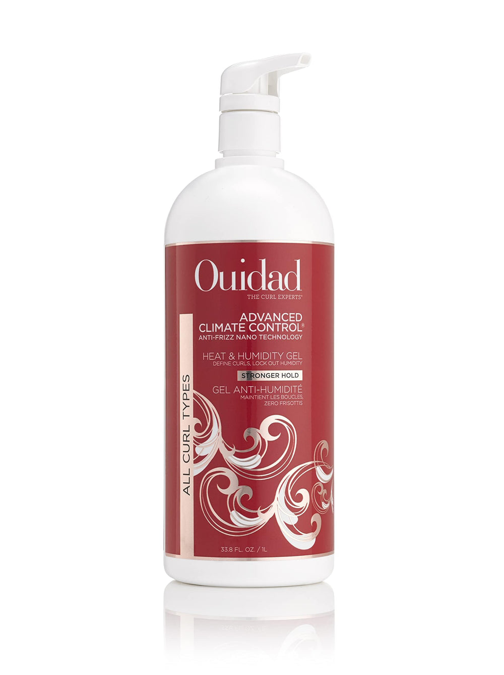 Ouidad front packaging jar showing product label and strong-hold benefit