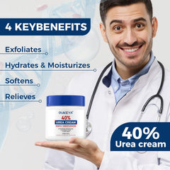 OUKEYA cream texture close-up showing smooth non-greasy formula for fast absorption