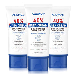OUKEYA 40% urea cream front tube showing product branding and use