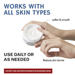 OUKEYA applying cream on hand demonstrating deep moisturization benefits