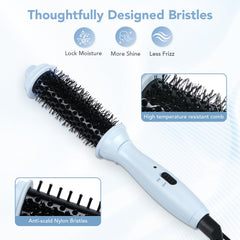Ouphiny brush packed inside a travel bag showing convenience for on-the-go styling