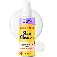 Our Family's Heirloom front bottle showing gentle baby skin relief