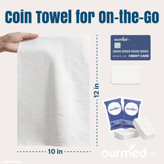 Ourmed Life compressed coin close-up illustrating compact travel benefit