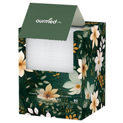 ourmed life front packaging showing 60-count biodegradable towels for convenience