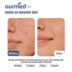 ourmed life towel held in hand to show XXL 11×9 size and coverage