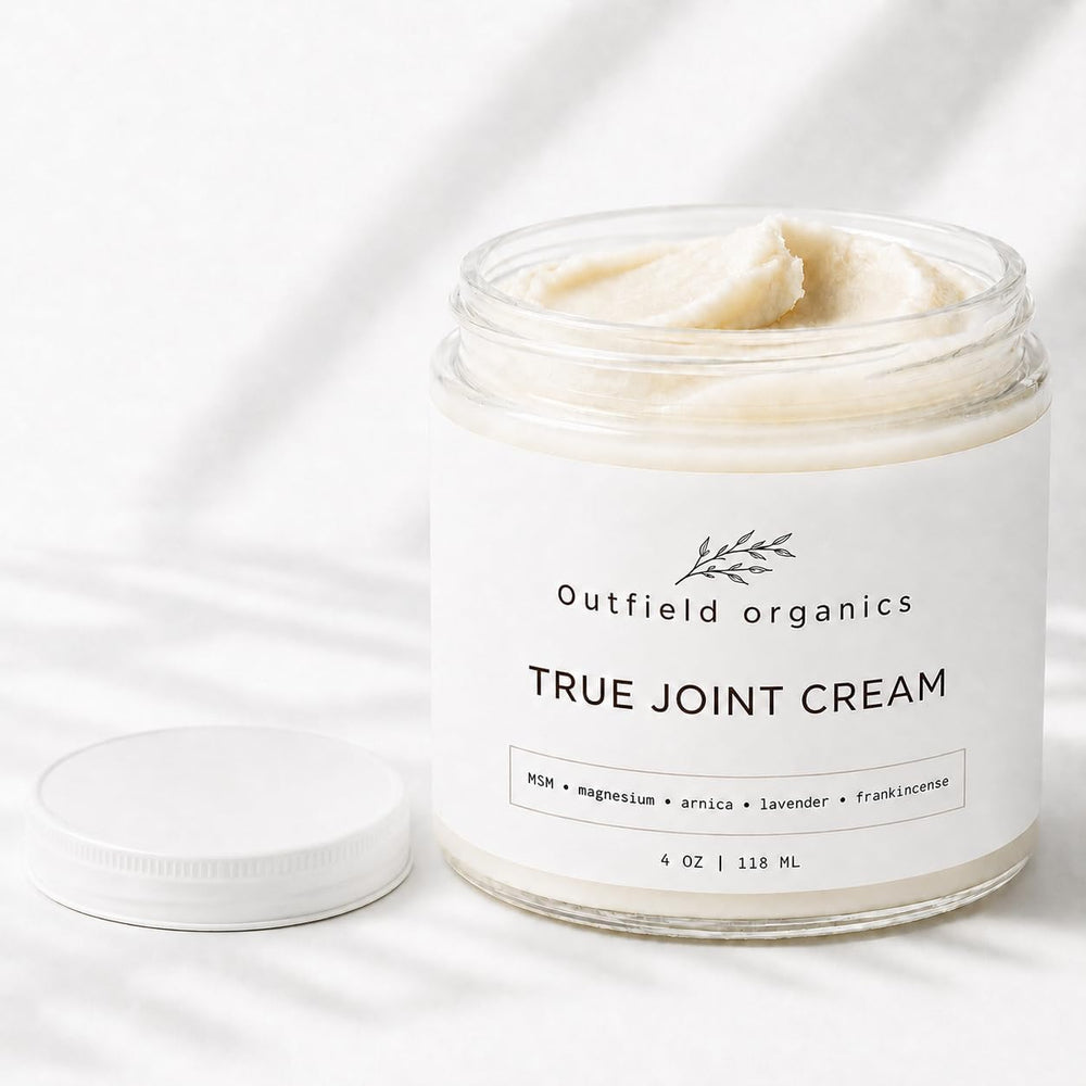 outfield brand front jar view showing label and size benefit moisturizing care