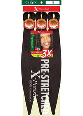 Outre packaging front view showing Medium Brown braid benefits and quick install