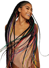 Outre x-pression installed long box braids lifestyle image demonstrating fullness
