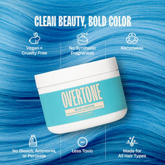 oVertone applying mask to dry hair demonstrating even color deposit benefit