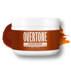 oVertone jar front packaging showing golden copper and 8 oz benefit