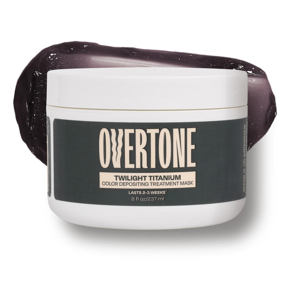 oVertone jar front showing Twilight Titanium color and brand promise