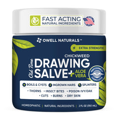 owell naturals jar front view showing label and clear non-staining benefit