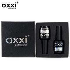 OXXI Professional base gel bottle close-up highlighting self-leveling texture