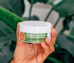 Oyin Handmade whipped pudding texture close-up highlights creamy shea butter
