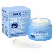 Pacifica eye cream front view showing sleek jar and brand for shelf appeal