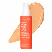 Pacifica bottle front view showing Glow Baby SPF 30 and benefits