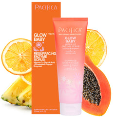 Pacifica front packaging shows Glow Baby scrub and clear product identity