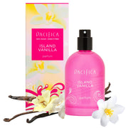 Pacifica bottle front view showing island vanilla and travel convenience