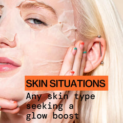 Pacifica model applying mask demonstrating easy at-home treatment
