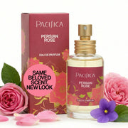 Pacifica Persian Rose front bottle showing elegant design and easy application