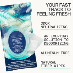 Pacifica wipes beside gym bag for quick post-workout freshness