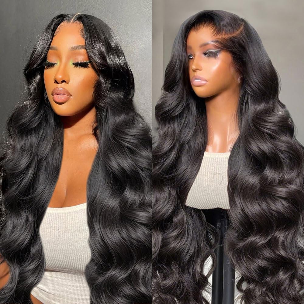 padise front view showing natural hairline and full body wave benefit: realistic appearance