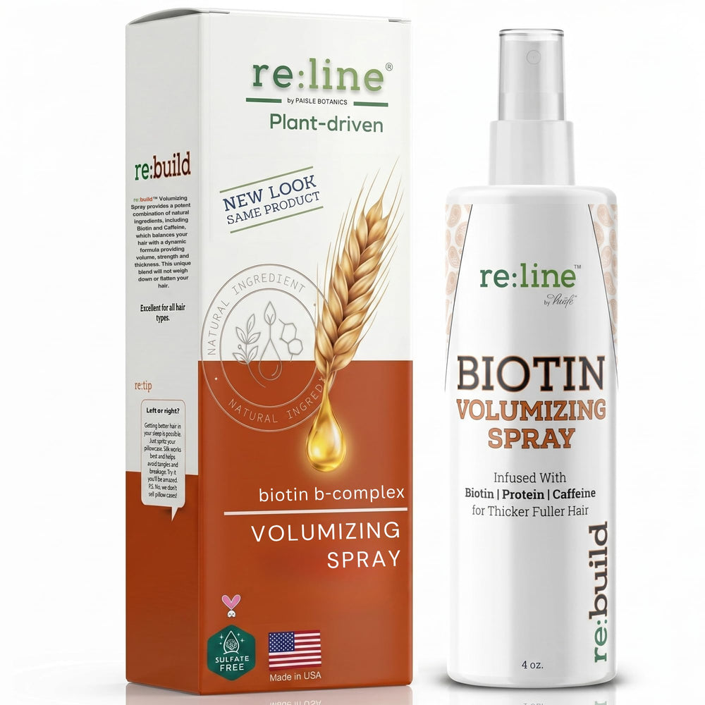 Paisle Botanics front bottle shot showing volumizing spray and uplift benefit