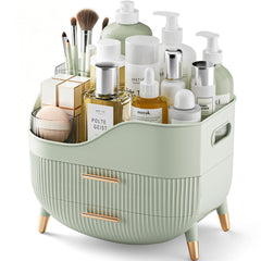 Pajiriona front view on vanity showing organized cosmetics and neat display