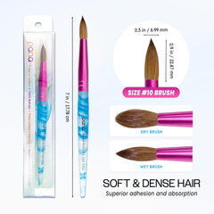 PANA brush handle texture highlighting acrylic grip for comfortable manicuring