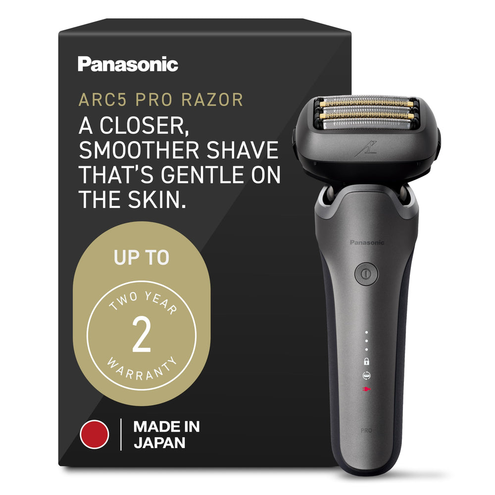 Panasonic ARC5 PRO front view showing ergonomic body and foil for comfortable grip