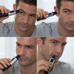 Panasonic ER-GN30-K in hand illustrating scale and ergonomic pen-grip for control