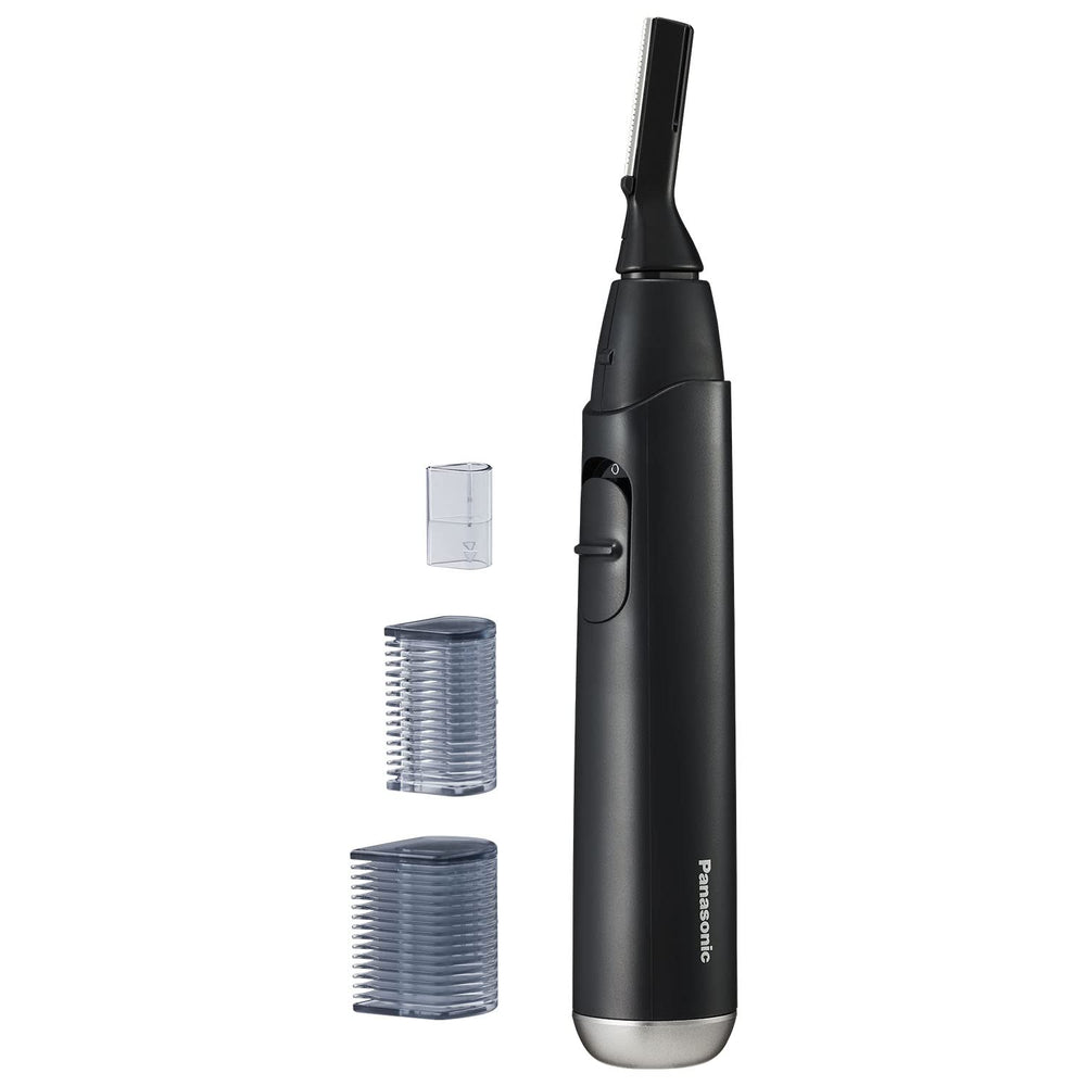Panasonic face shaver front view showing compact design and control