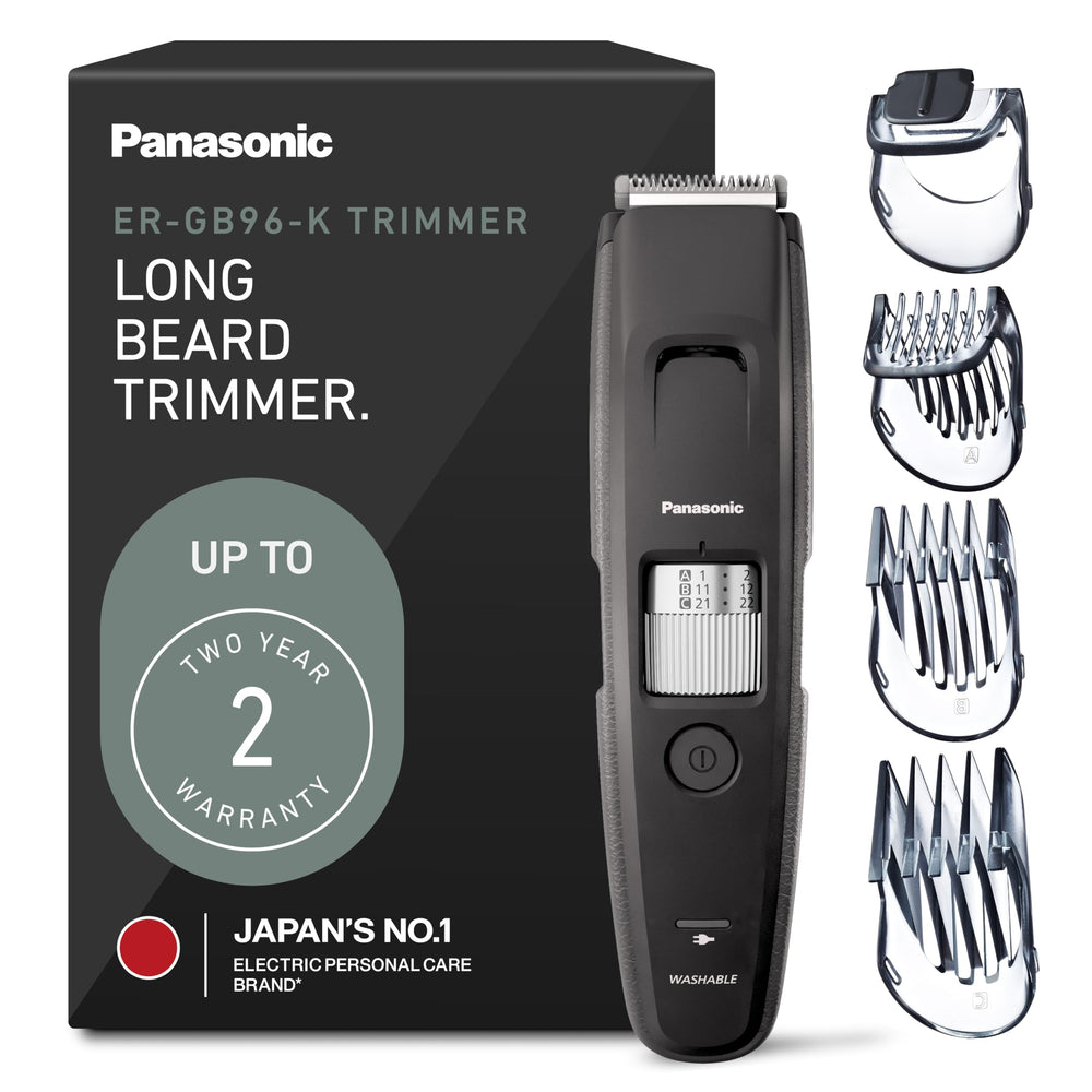 Panasonic GB96-K front packaging showing full trimmer kit benefit clear contents